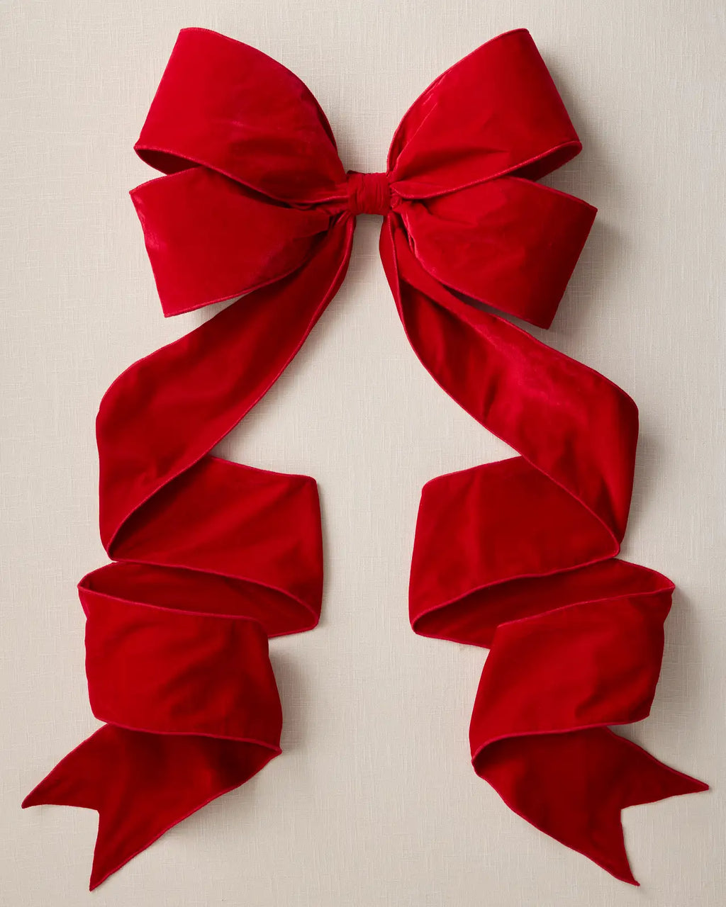 Topo de Árvore Laço de Veludo Vermelho Luxo