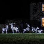 Conjunto de 5 renas com iluminação LED de duas cores