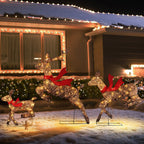 Renas Natalinas Iluminadas em Rattan com 200 LEDs – Kit com 3 Peças