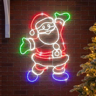 Natal Feliz Papai Noel em LED