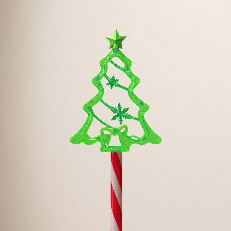 Mini Árvores de Natal Solares com LED – Kit com 10 Peças