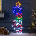 Luminária de parede Papai Noel e Estrela com LED
