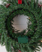 Guirlanda Pinhas e Bagas de Natal Com LED 90 cm